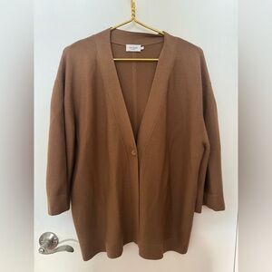The Reset R Label XL Tan Wool V Neck Cardigan